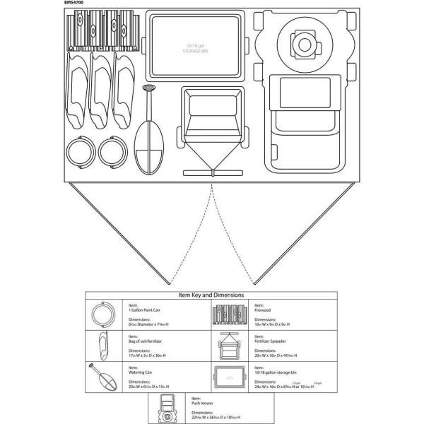 Stow-Away 3 ft. 8 in. x 5 ft. 11 in. Resin Horizontal Storage Shed