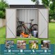 6' x 4' Outdoor Storage Shed, Metal Garden Tool Storage Shed with Double Lockable Doors, Brown