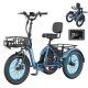 MOONCOOL Electric Tricycle for Adults, 500W/750W 48V 20 Folding Electric Trike Peak Power 1100W, 3 Wheels Electric Bicycle, Aluminum Frame Electric Tricycle with Large Basket and Removable Battery