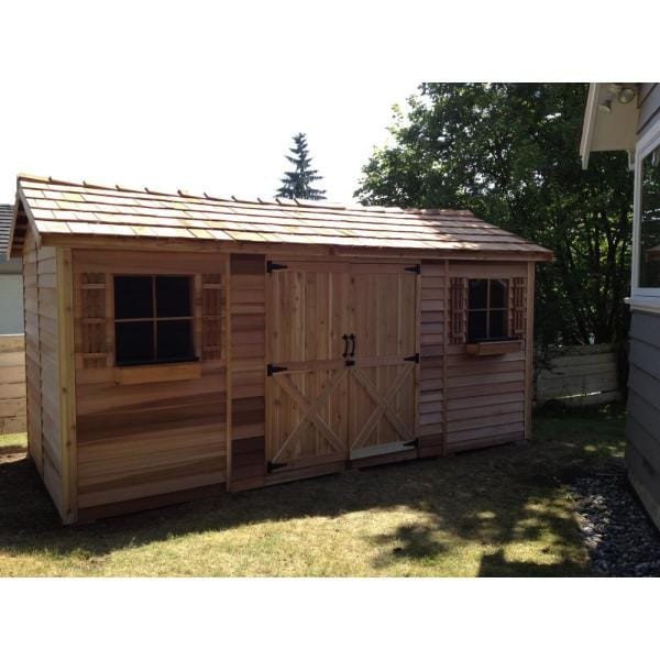 Longhouse 16 ft. x 8 ft. Western Red Cedar Garden Shed
