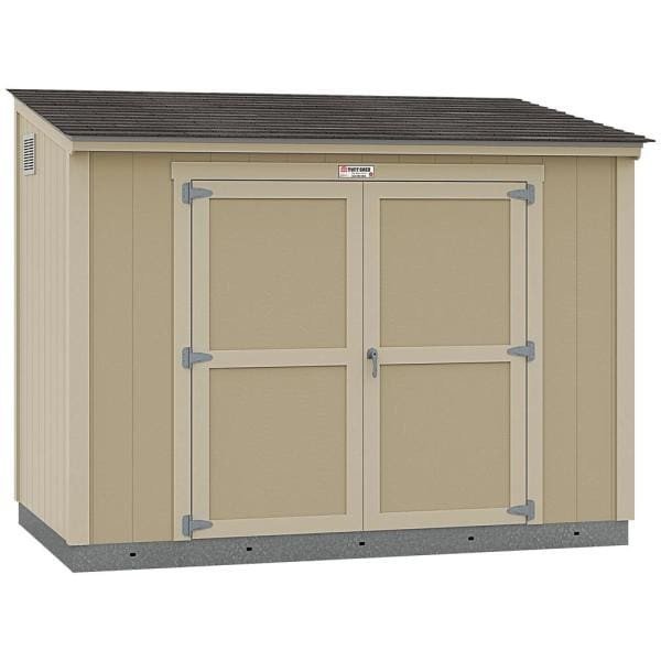 Installed The Tahoe Series Lean-To 6 ft. x 10 ft. x 8 ft. 3 in. Un-Painted Wood Storage Building Shed and Sidewall Door