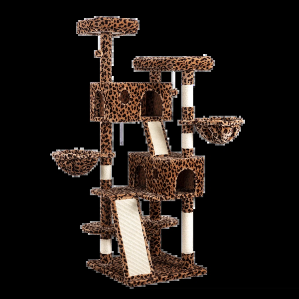 65.7'' H Carpet Cat Tree Condos and Scratching Posts Included, with Platforms and Hammock