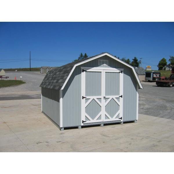 Classic Gambrel 12 ft. x 24 ft. Wood Storage Building Precut Kit with 4 ft. Sidewalls with Floor