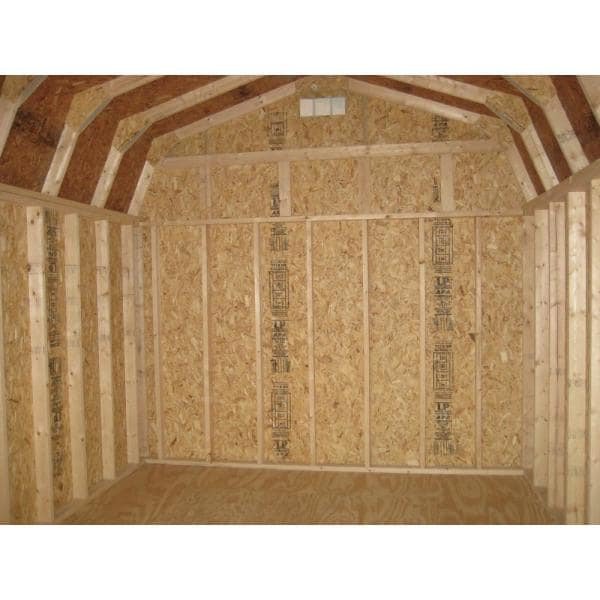Classic Gambrel 10 ft. x 14 ft. Wood Storage Building DIY Kit with 6 ft. Sidewalls with Floor