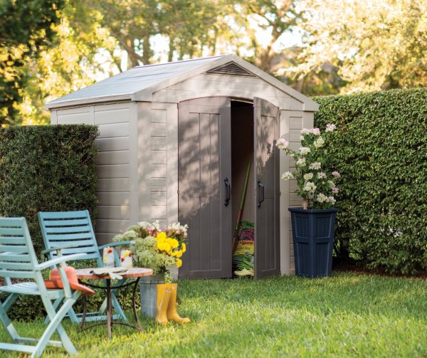 Factor 8 ft. W x 6 ft. D Plastic Storage Shed