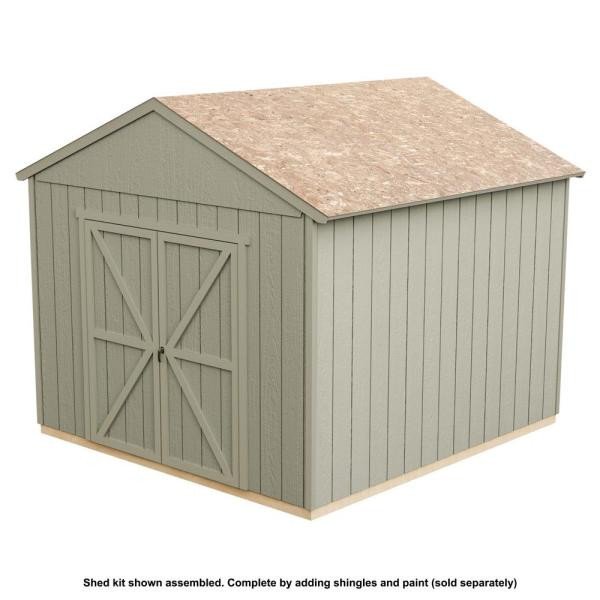 Installed Rookwood 10 ft. x 10 ft. Wooden Shed with Autmun Brown Shingles