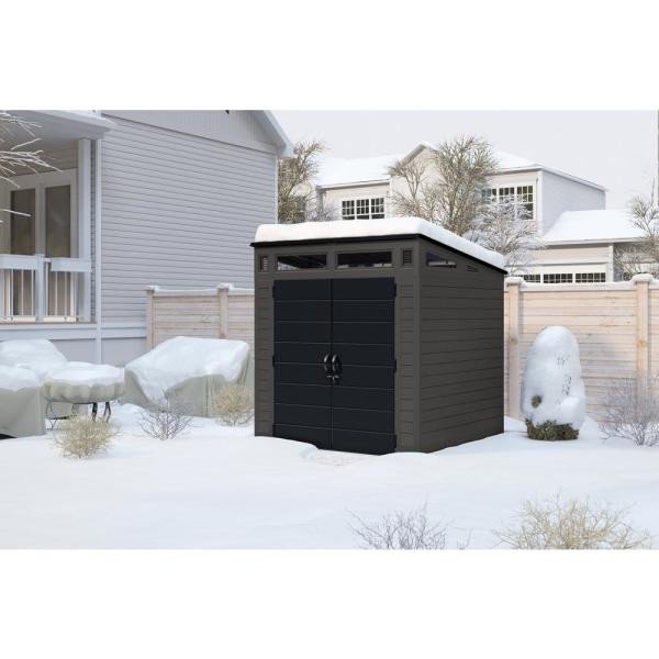Modernist 7 ft. 2.5 in. x 7 ft. 3.5 in. x 7 ft. 5.5 in. Resin Storage Shed