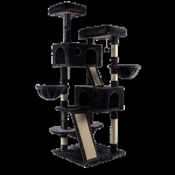 65.7'' H Carpet Cat Tree Condos and Scratching Posts Included, with Platforms and Hammock