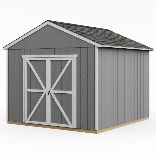 Installed Rookwood 10 ft. x 10 ft. Wooden Shed with Autmun Brown Shingles