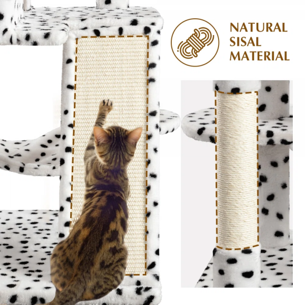 65.7'' H Carpet Cat Tree Condos and Scratching Posts Included, with Platforms and Hammock