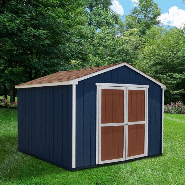 Installed Princeton 10 ft. x 10 ft. Wood Storage Shed with Autumn Brown Shingles