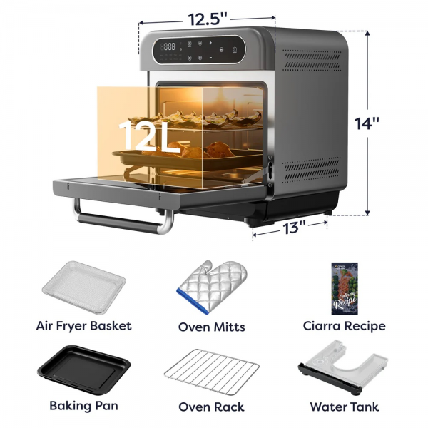 12-in-1 Convection Ovens Multifunctional Steam & Air Fryer Countertop Oven