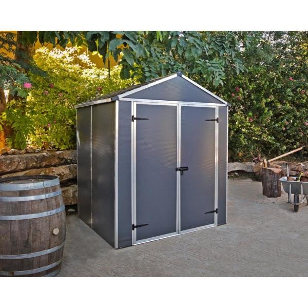 Rubicon 6 ft. x 5 ft. Dark Gray Garden Storage Shed