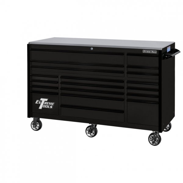 Extreme Tools 72″ x 30″, 19 Drawer Roller Cabinet with 250 lbs. drawer slides, RX 250 Series