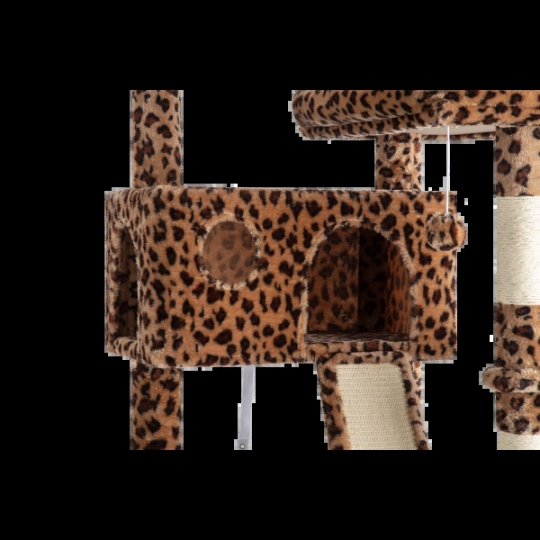 65.7'' H Carpet Cat Tree Condos and Scratching Posts Included, with Platforms and Hammock
