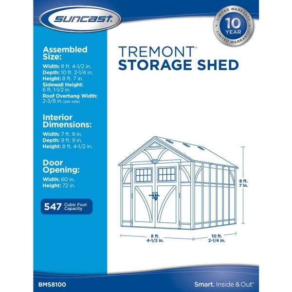Tremont 8 ft. 4-1/2 in. x 10 ft. 2-1/4 in. Resin Storage Shed