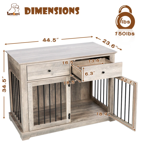 Dog Crate Furniture With Drawers