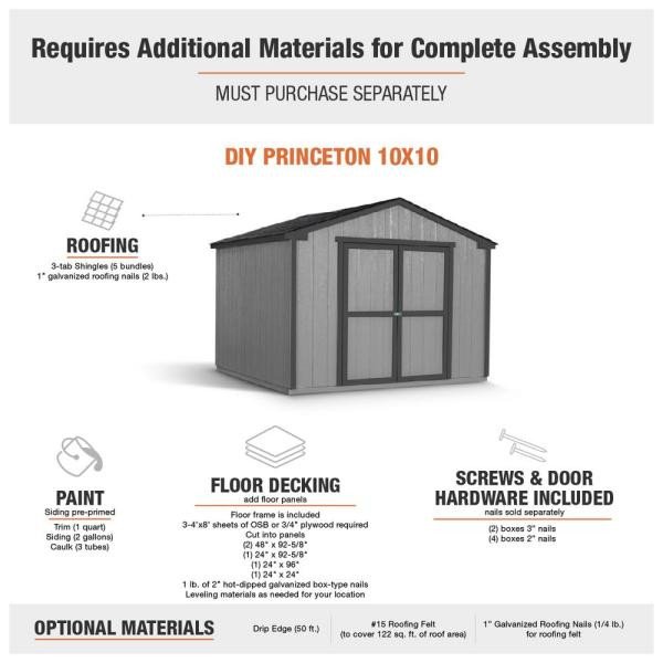 Do-It-Yourself Princeton 10 ft. x 10 ft. Wood Storage Shed Building