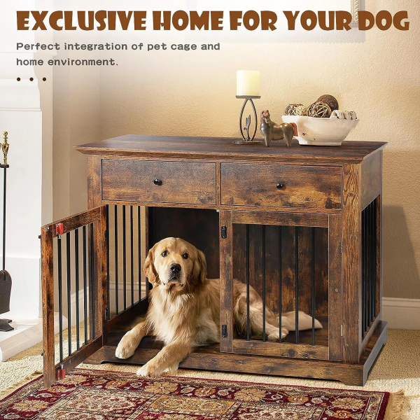 Dog Crate Furniture With Drawers