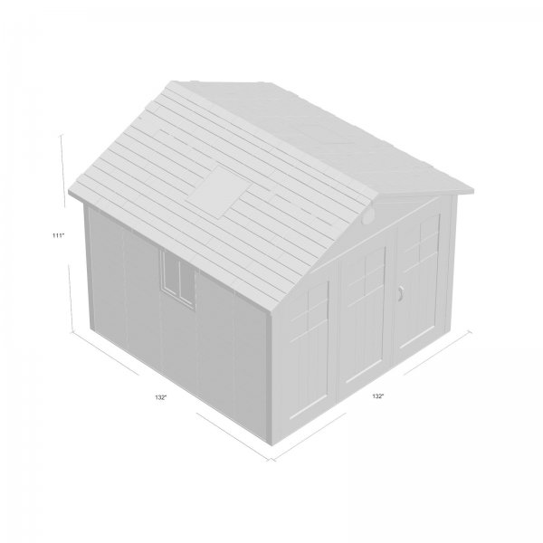11 ft. W x 11 ft. D Plastic Storage Shed