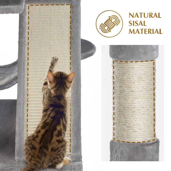 65.7'' H Carpet Cat Tree Condos and Scratching Posts Included, with Platforms and Hammock
