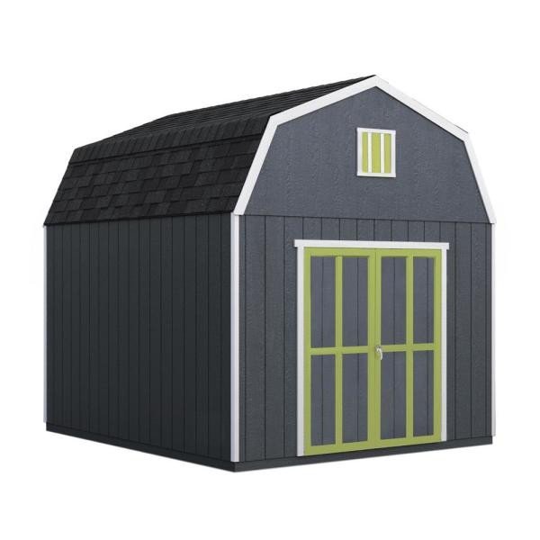Installed Braymore 10 ft. x 14 ft. Wooden Shed with Driftwood Shingles