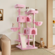 65.7'' H Carpet Cat Tree Condos and Scratching Posts Included, with Platforms and Hammock