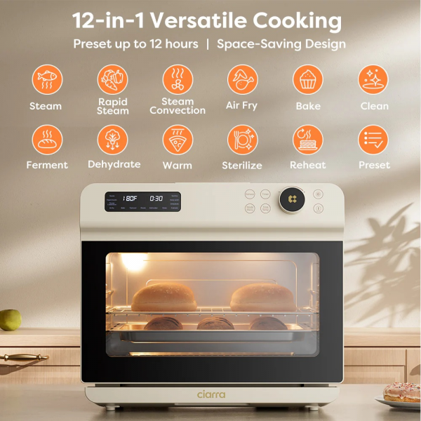 12-in-1 Convection Ovens Multifunctional Steam & Air Fryer Countertop Oven