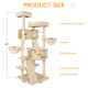 65.7'' H Carpet Cat Tree Condos and Scratching Posts Included, with Platforms and Hammock