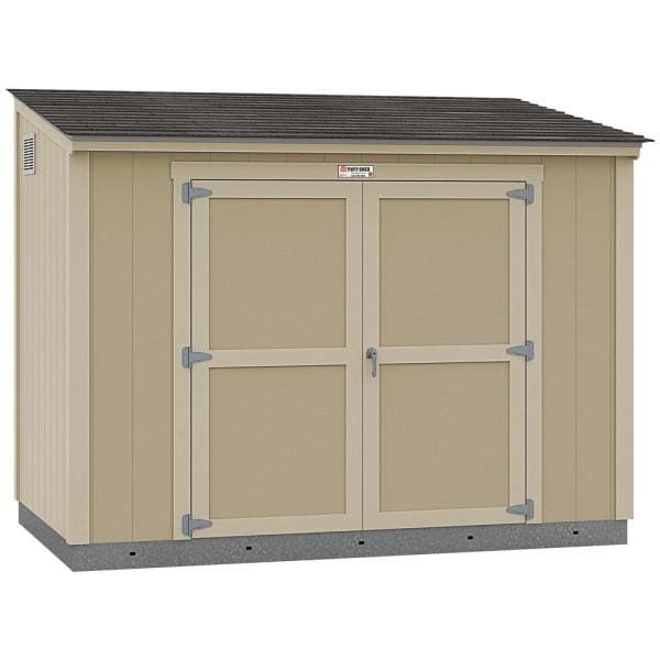 Installed The Tahoe Series Lean-To 6 ft. x 10 ft. x 8 ft. 3 in. Un-Painted Wood Storage Building Shed and Sidewall Door
